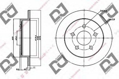 DJ PARTS bd1196 -  Тормозной диск